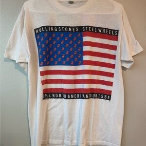 Vintage Rolling Stones Steel Wheels North American Tour 1989 Tee Large